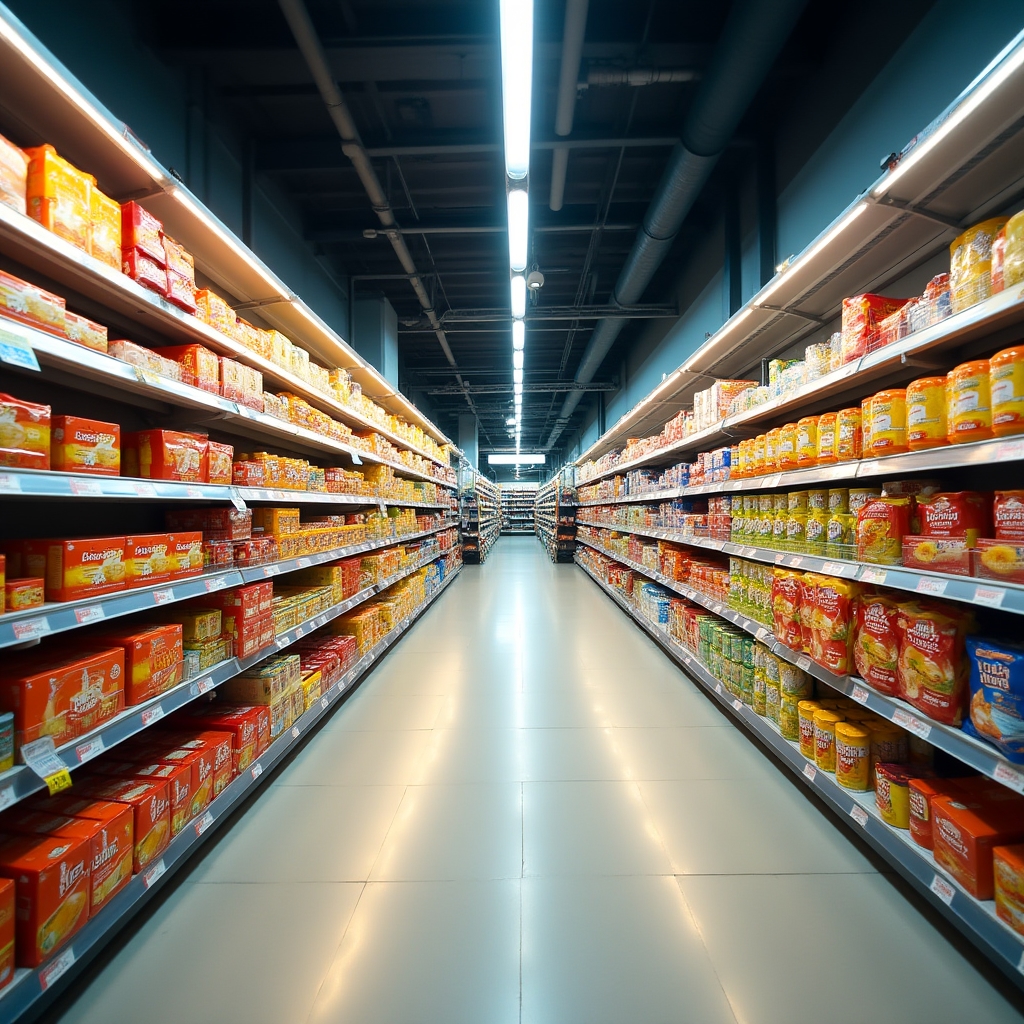 Supermarket shelf layout designed to influence purchasing decisions